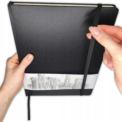 Didelis juodas „Funandstyle“ eskizų albumas A4, 50 lapų