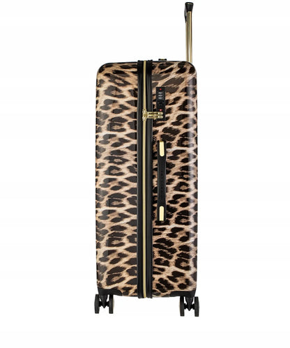 Didelis kietas lagaminas su ratukais PUCCINI Beverly Hills, leopardo raštas