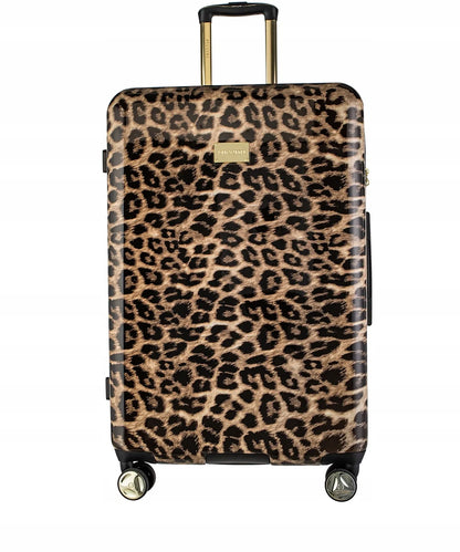 Didelis kietas lagaminas su ratukais PUCCINI Beverly Hills, leopardo raštas
