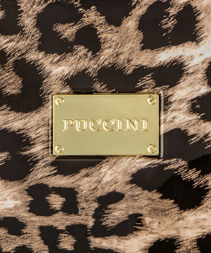 Didelis kietas lagaminas su ratukais PUCCINI Beverly Hills, leopardo raštas