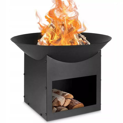 Didelis metalinis sodo laužavietės dubuo kepsninei ant kojų 56 cm