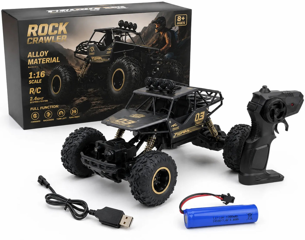 Didelis nuotoliniu būdu valdomas RC automobilis oreNICE, metalinis bekelės modelis, 4x4, 1:16, su pultu