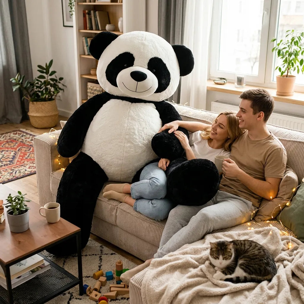 DIDELIS PLIŠINIS MEŠKINAS PANDA 220 cm GIGANTIŠKAS ŽAISLAS