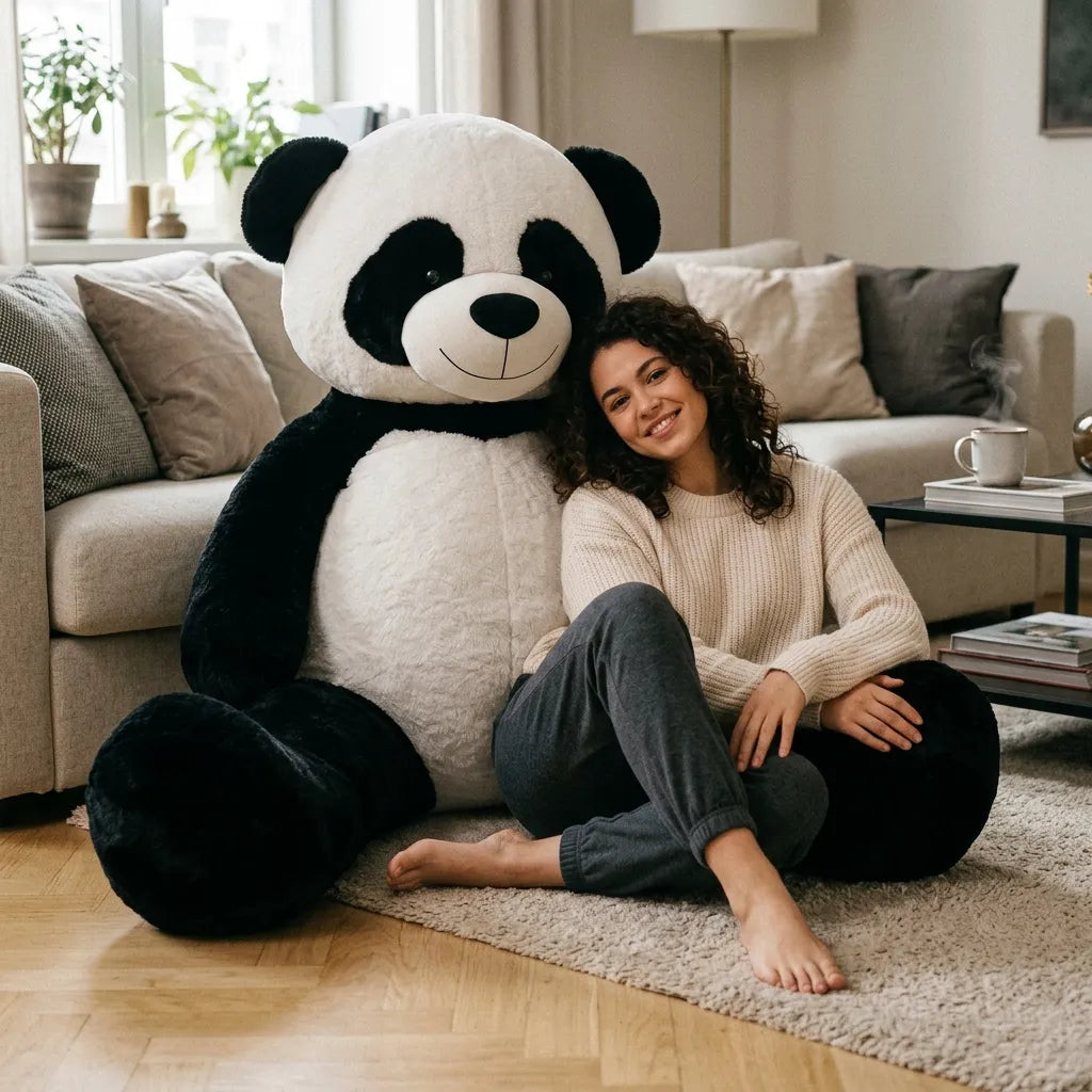 DIDELIS PLIŠINIS MEŠKINAS PANDA 220 cm GIGANTIŠKAS ŽAISLAS