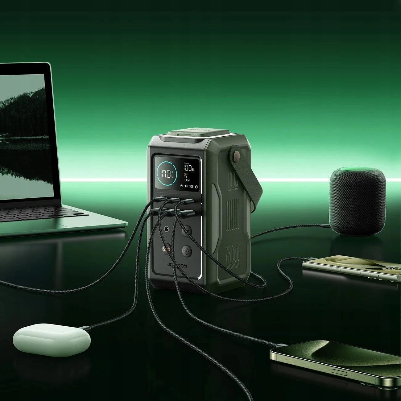 DIDELIS POWERBANKAS 75000mAh 100W GALINGAS telefonui nešiojamam kompiuteriui įkrovimo stotelė
