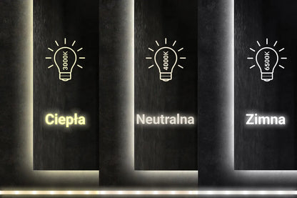 Didelis pusapvalis LED sieninis veidrodis su nupjautu šonu svetainei 100 cm 4 mm