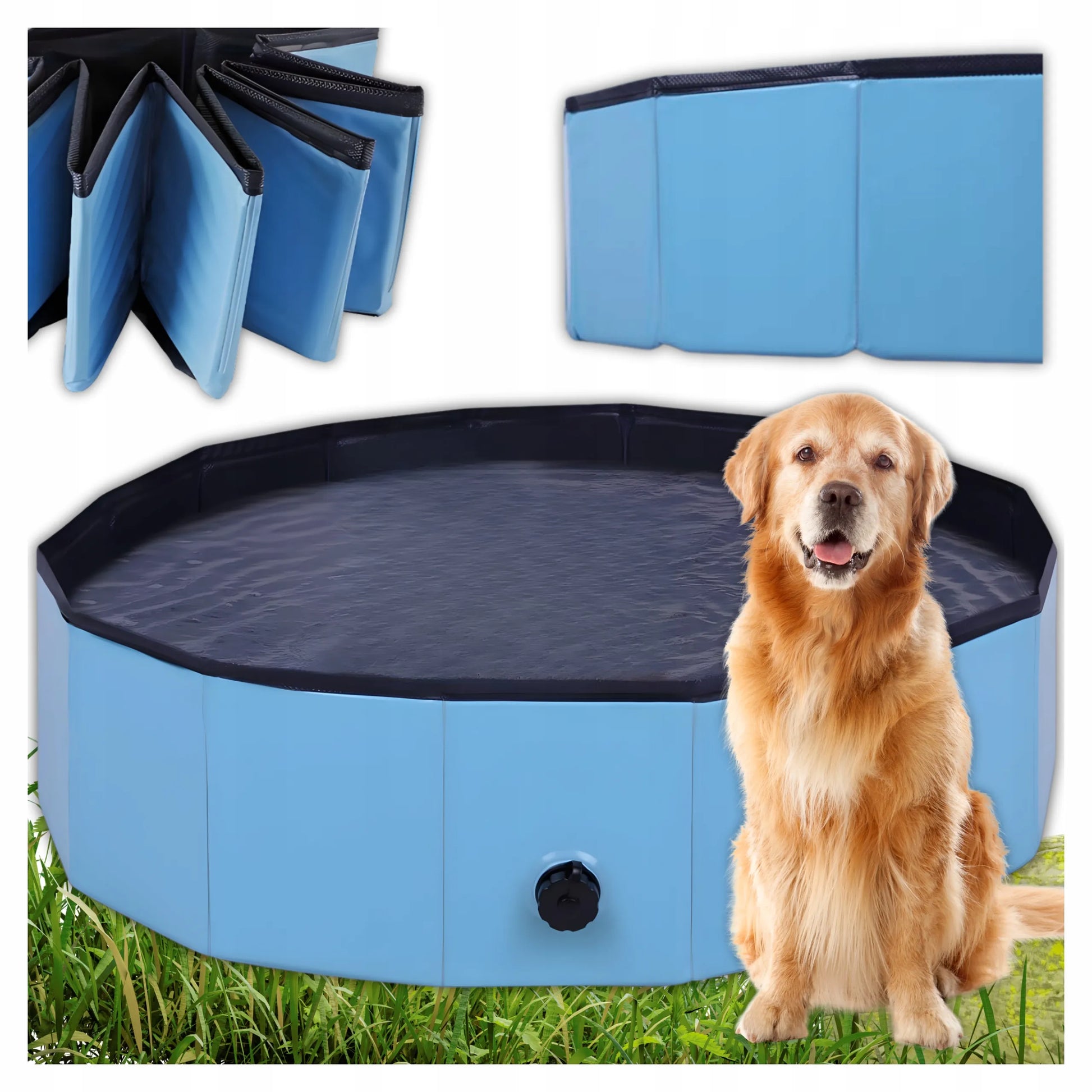 DIDELIS SULANKSTOMAS ŠUNŲ IR GYVŪNŲ BASEINAS 160x30 cm, MĖLYNAS