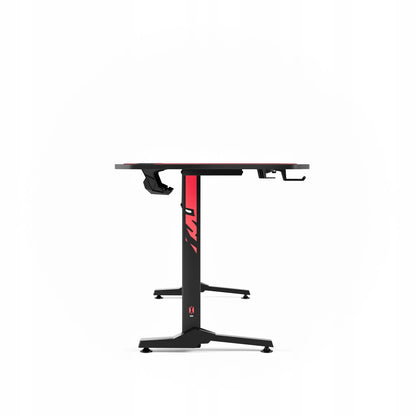 Didelis žaidimų stalas DIABLO X-MATE 1600, 160 cm, juodas, su laikikliais ir pelės kilimėliu