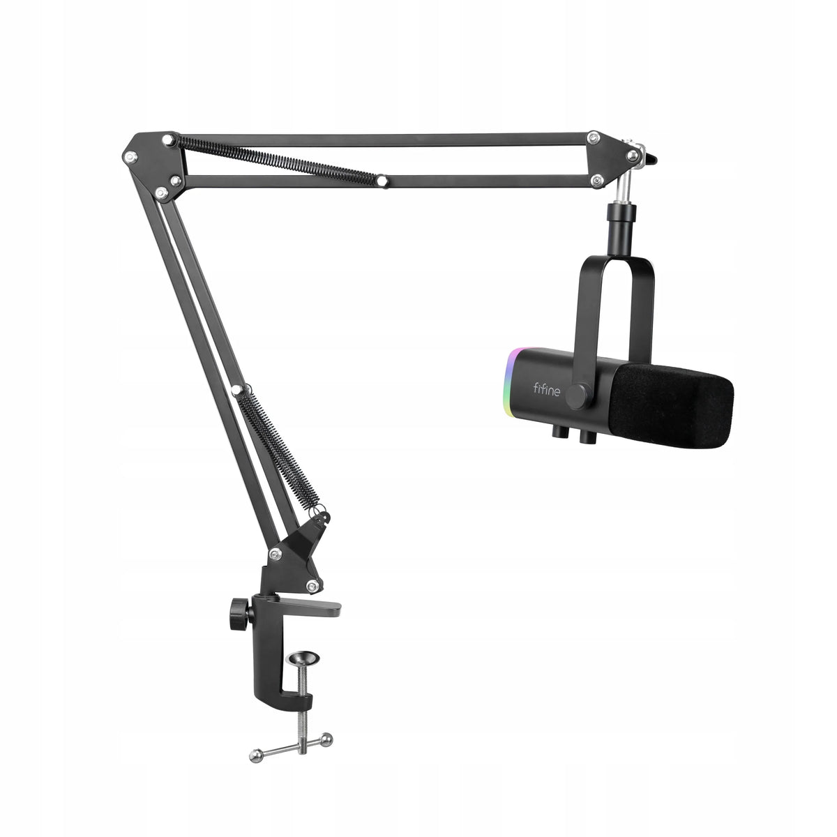 Dinaminis studijinis mikrofonas Fifine AM8T USB/XLR RGB PnP su laikikliu