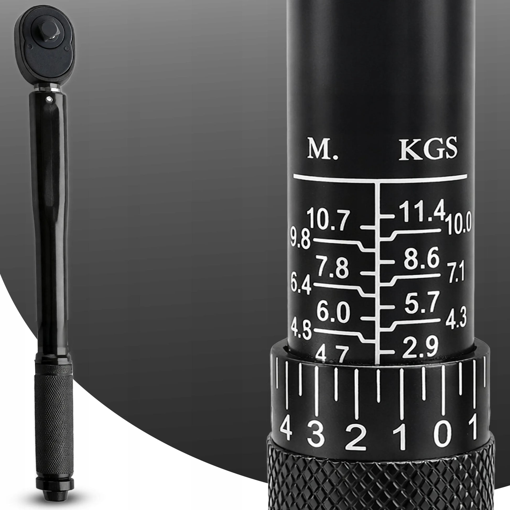 DINAMOMETRINIS RAKTAS 7–112 Nm, SU SKĖTINE GALVUTE, LOCK–UNLOCK BLOKAVIMU, TIKSLUS