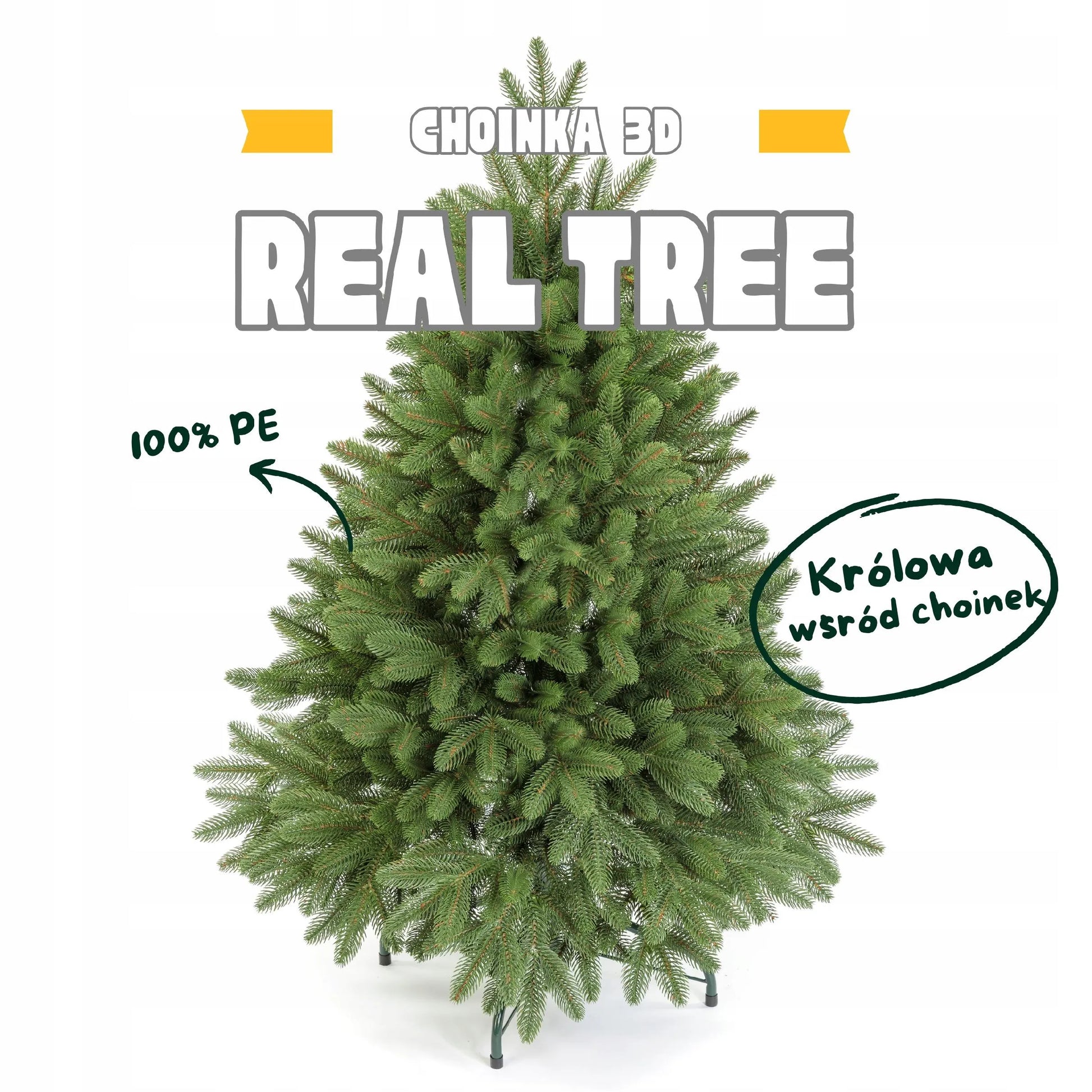Dirbtinė 100 cm eglutė „RealTree 3D“ iš PE, atrodanti kaip tikra, silikoninė