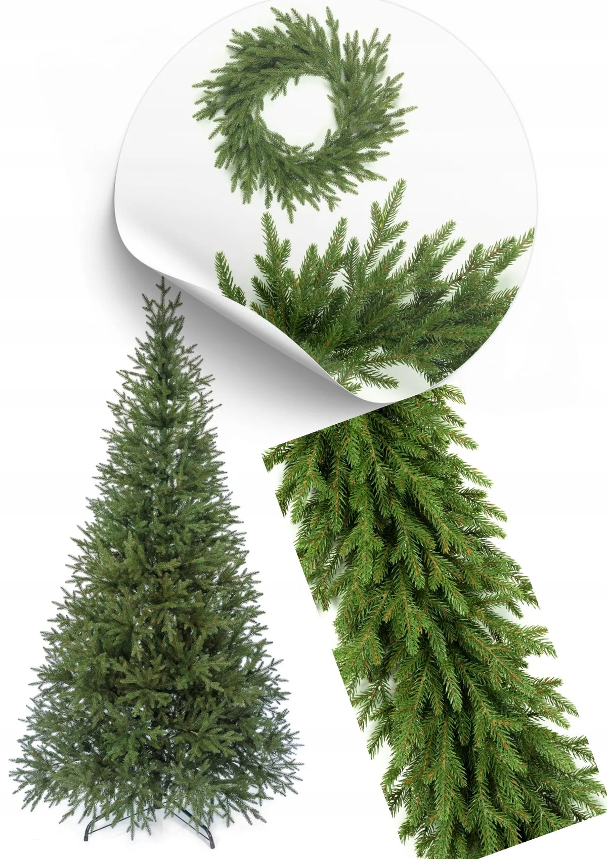 Dirbtinė eglutė „Świerk Natura 3D“ – FULL PE PREMIUM, 180 cm, natūrali išvaizda, 100 % PE