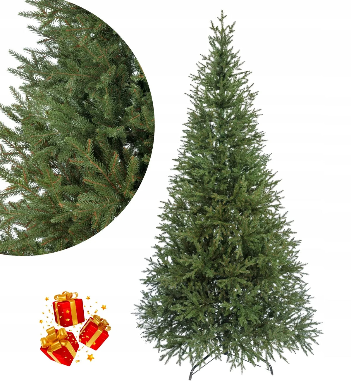 Dirbtinė eglutė „Świerk Natural“, 100 % PE, aukščiausios kokybės, tikroviška, 180 cm