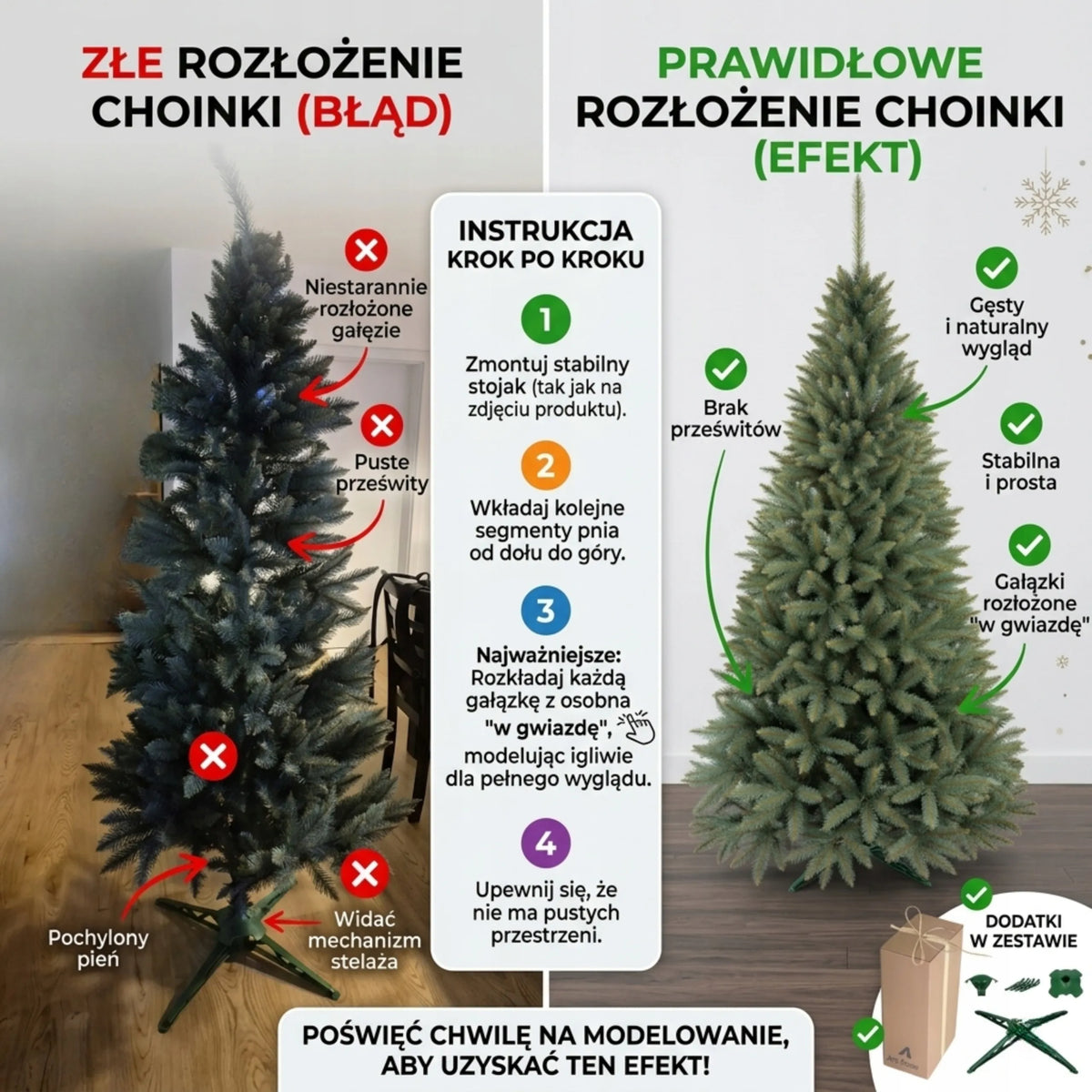 Dirbtinė kaukazietiška eglė „Świerk Kaukaski“ 220 cm, itin tanki ir natūraliai atrodanti, su stovu