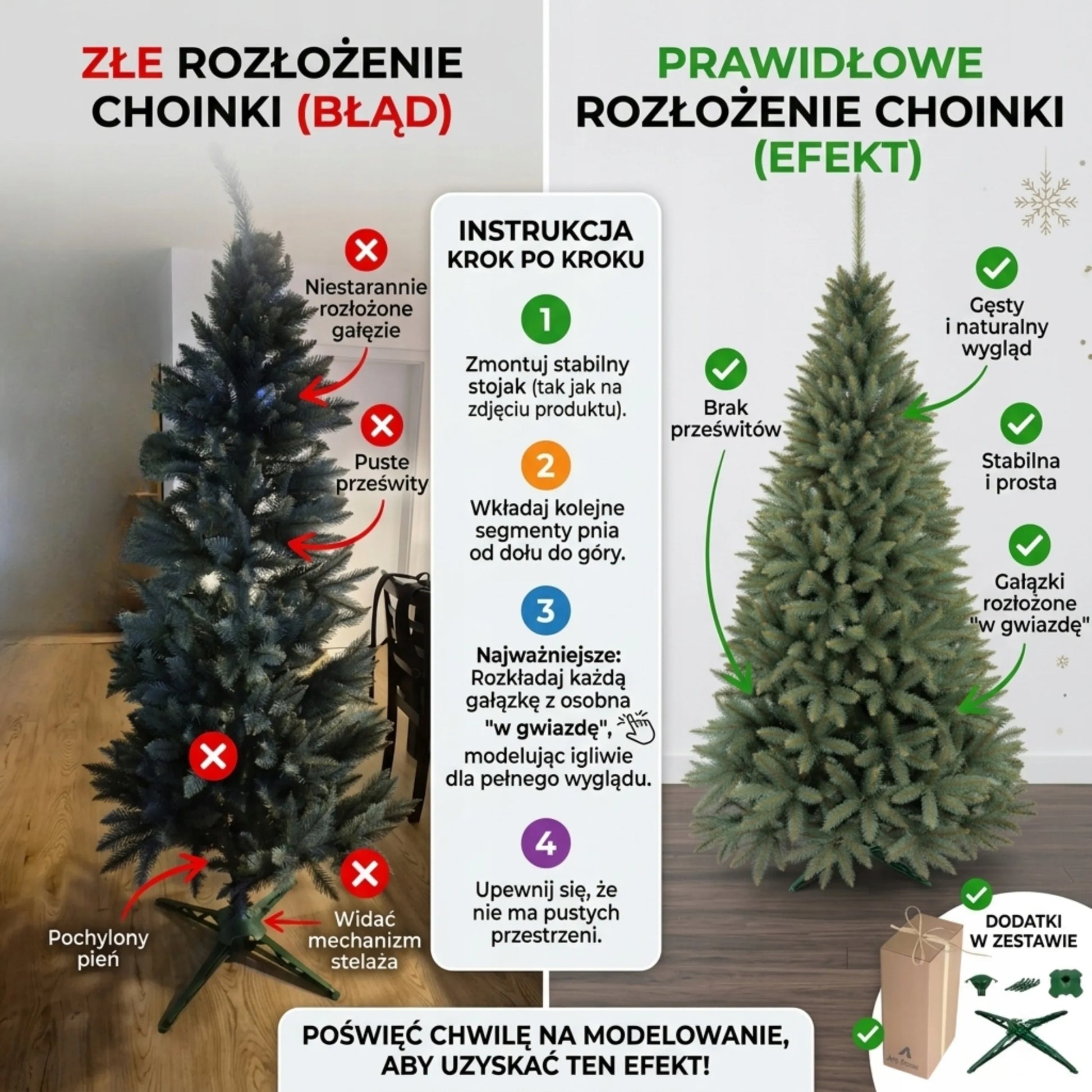 Dirbtinė kaukazietiška eglė „Świerk Kaukaski“ 220 cm, itin tanki ir natūraliai atrodanti, su stovu