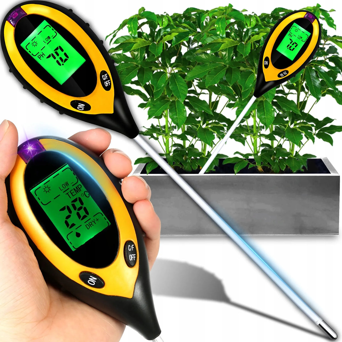 DIRVOŽEMIO RŪGŠTINGUMO MATUOKLIS, SODO TESTERIS 4 viename, pH DIRVOŽEMIUI