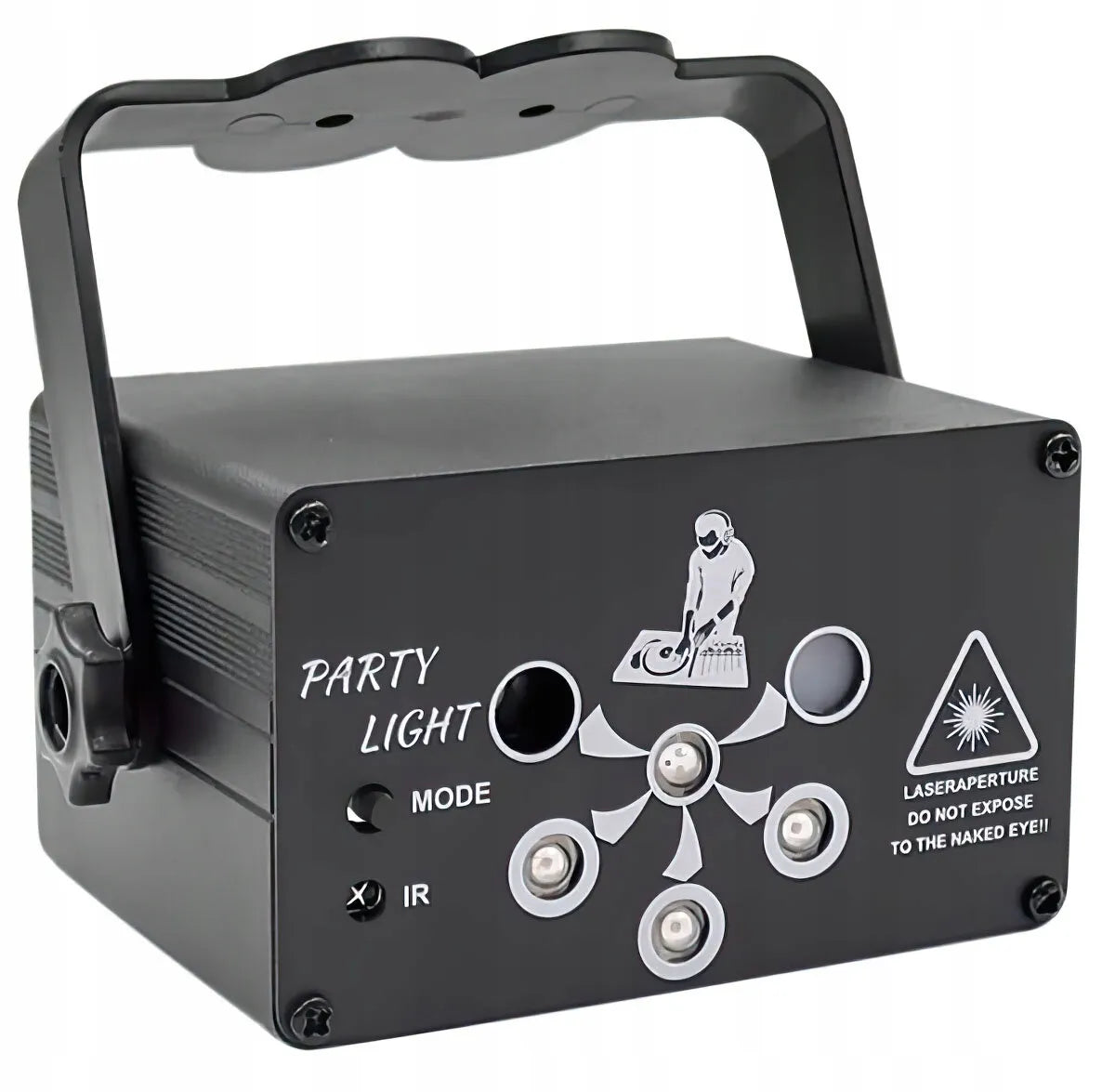Diskotekinis lazerinis projektorius „MusicMate 6Hole“ su LED ir stroboskopo efektais