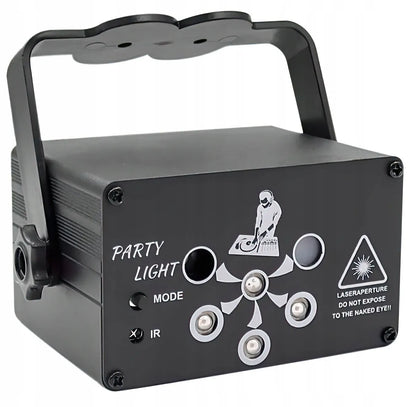 Diskotekinis lazerinis projektorius „MusicMate 6Hole“ su LED ir stroboskopo efektais