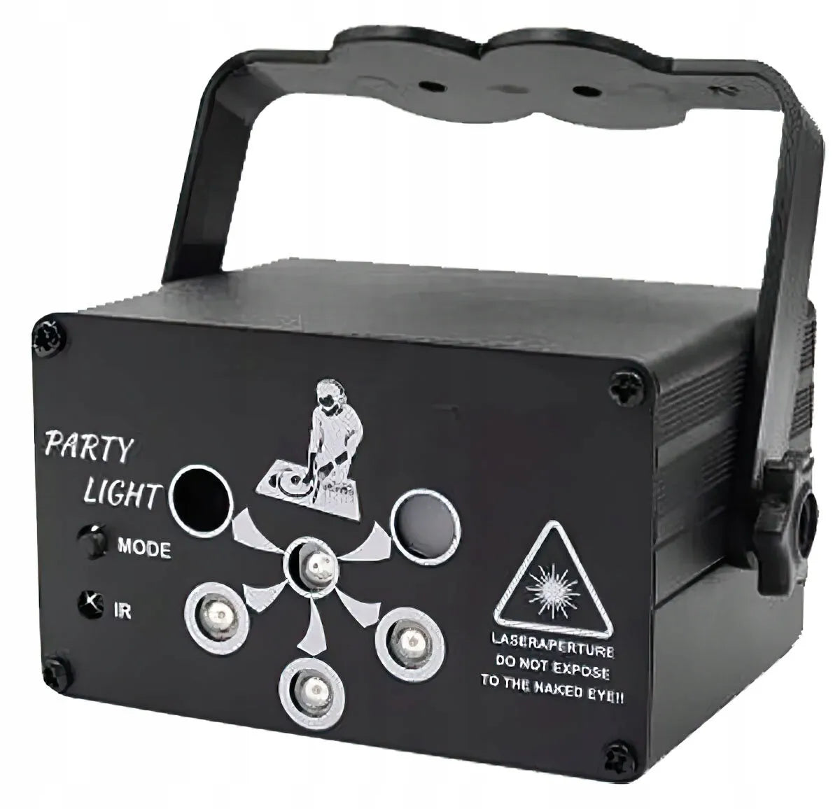 Diskotekinis lazerinis projektorius „MusicMate 6Hole“ su LED ir stroboskopo efektais