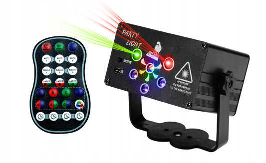 Diskotekinis lazerinis projektorius „MusicMate 6Hole“ su LED ir stroboskopo efektais