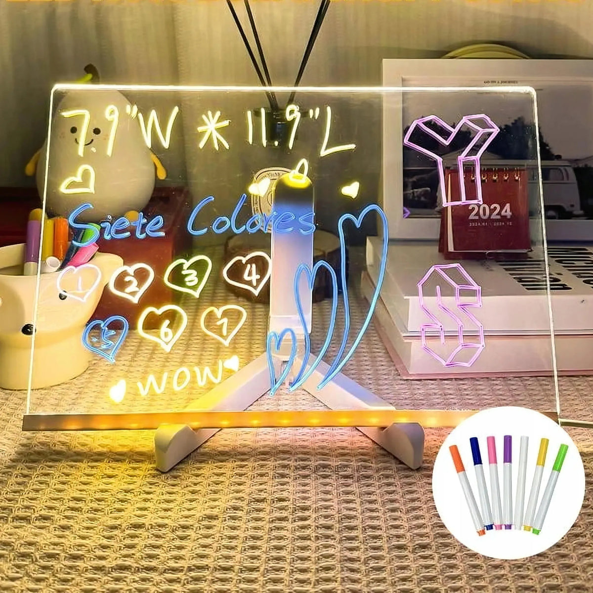 „DoModa“ LED šviečianti piešimo lenta, akrilinė, XXL, 30 × 20 cm