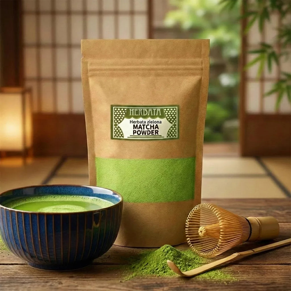 Dovanų rinkinys tradicinė Matcha 100g, priedai: Chasen, Chashaku, šaukštelis