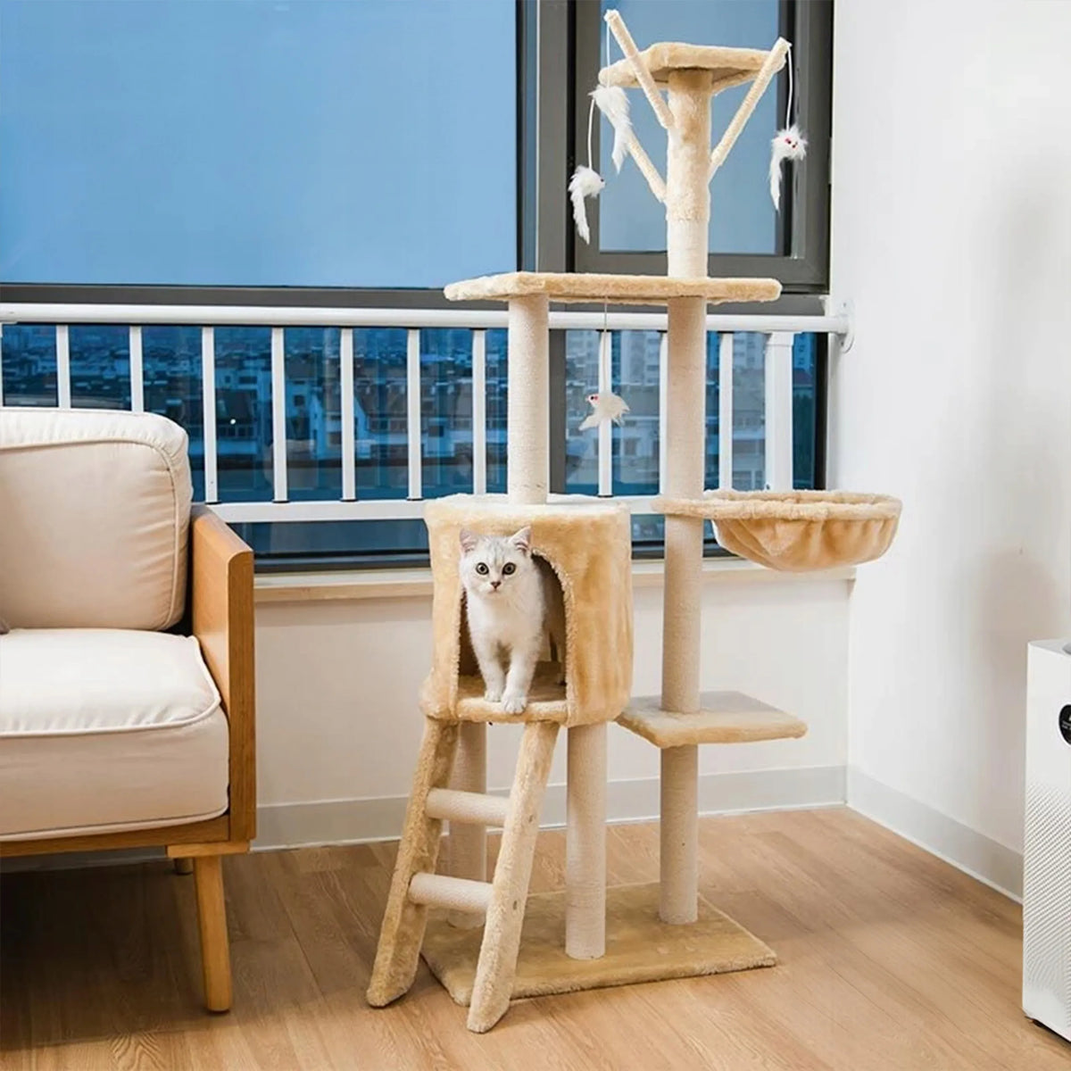 Draskyklė katei 138 cm, tamsiai pilka, WERDANO PETS