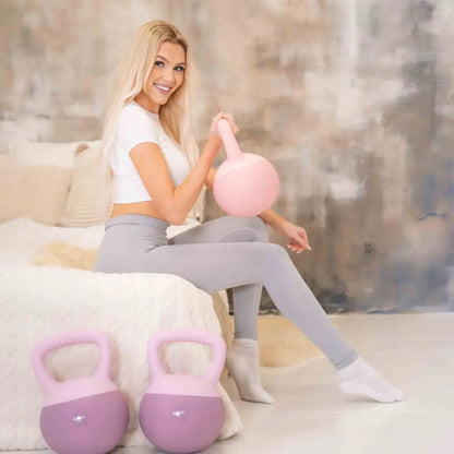 DrFit 8 kg rožinis vinilinis kettlebell svarmuo treniruotėms