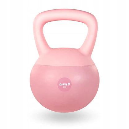 DrFit 8 kg rožinis vinilinis kettlebell svarmuo treniruotėms