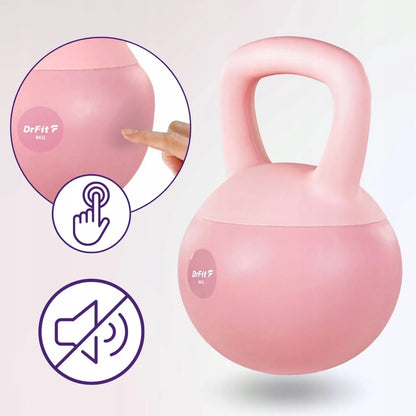 DrFit 8 kg rožinis vinilinis kettlebell svarmuo treniruotėms