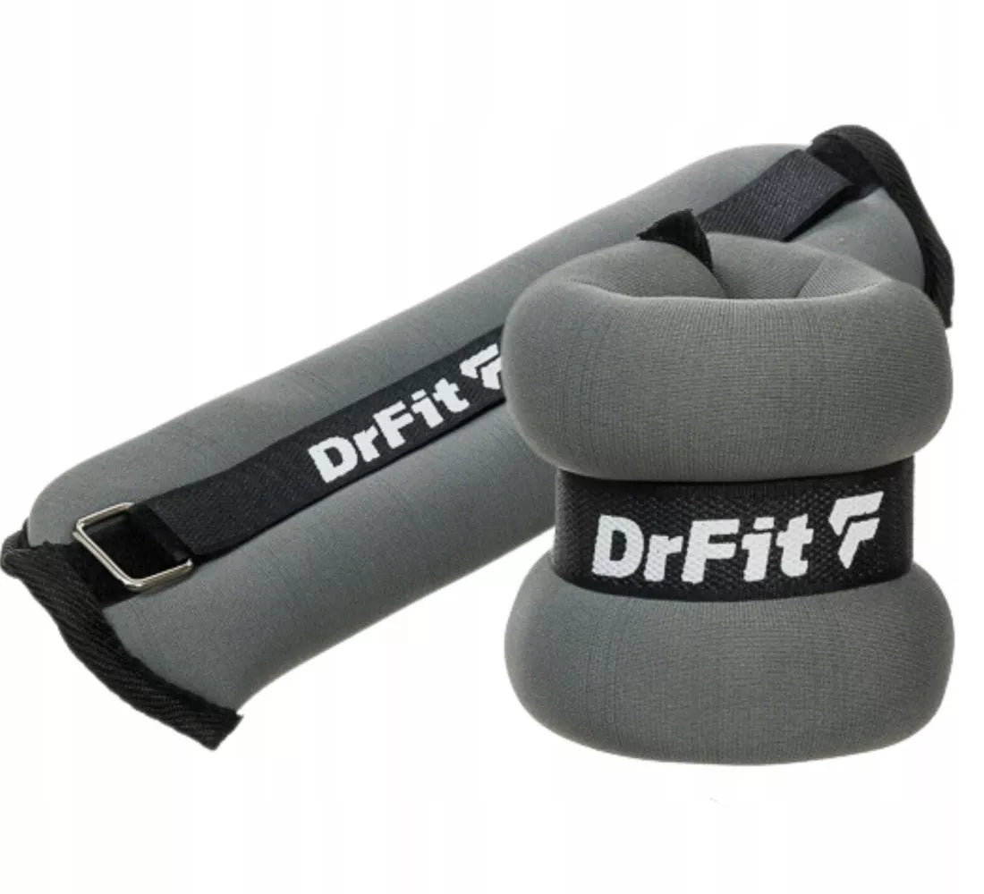 DrFit čiurnų ir riešų svarmenys mankštai bei bėgimui, rinkinys 2x1 kg