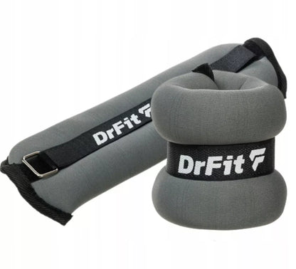 DrFit čiurnų ir riešų svarmenys mankštai bei bėgimui, rinkinys 2x1 kg