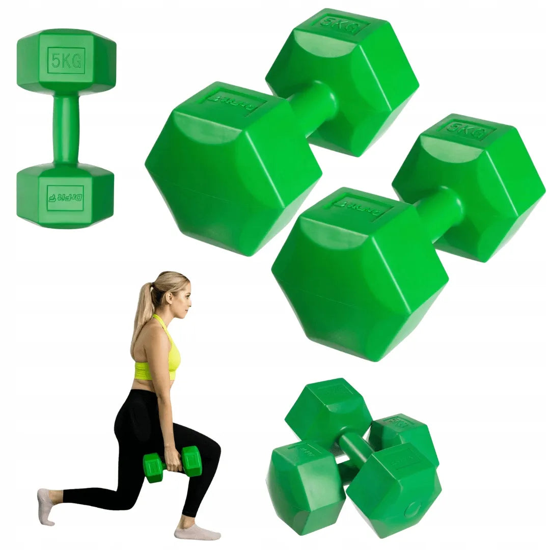 DrFit fiksuoti bituminiai hanteliai 2x 5 kg