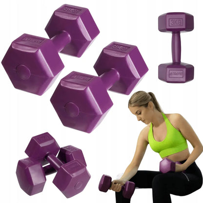 DrFit fitneso svarmenys, rankiniai hanteliai 2x 3 kg moterims