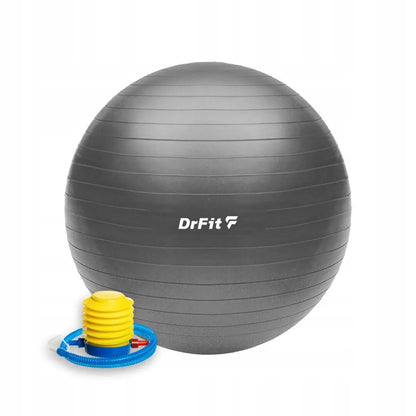 DrFit gimnastikos kamuolys fitnesui, pilatesui ir jogai, 75 cm, su pompa