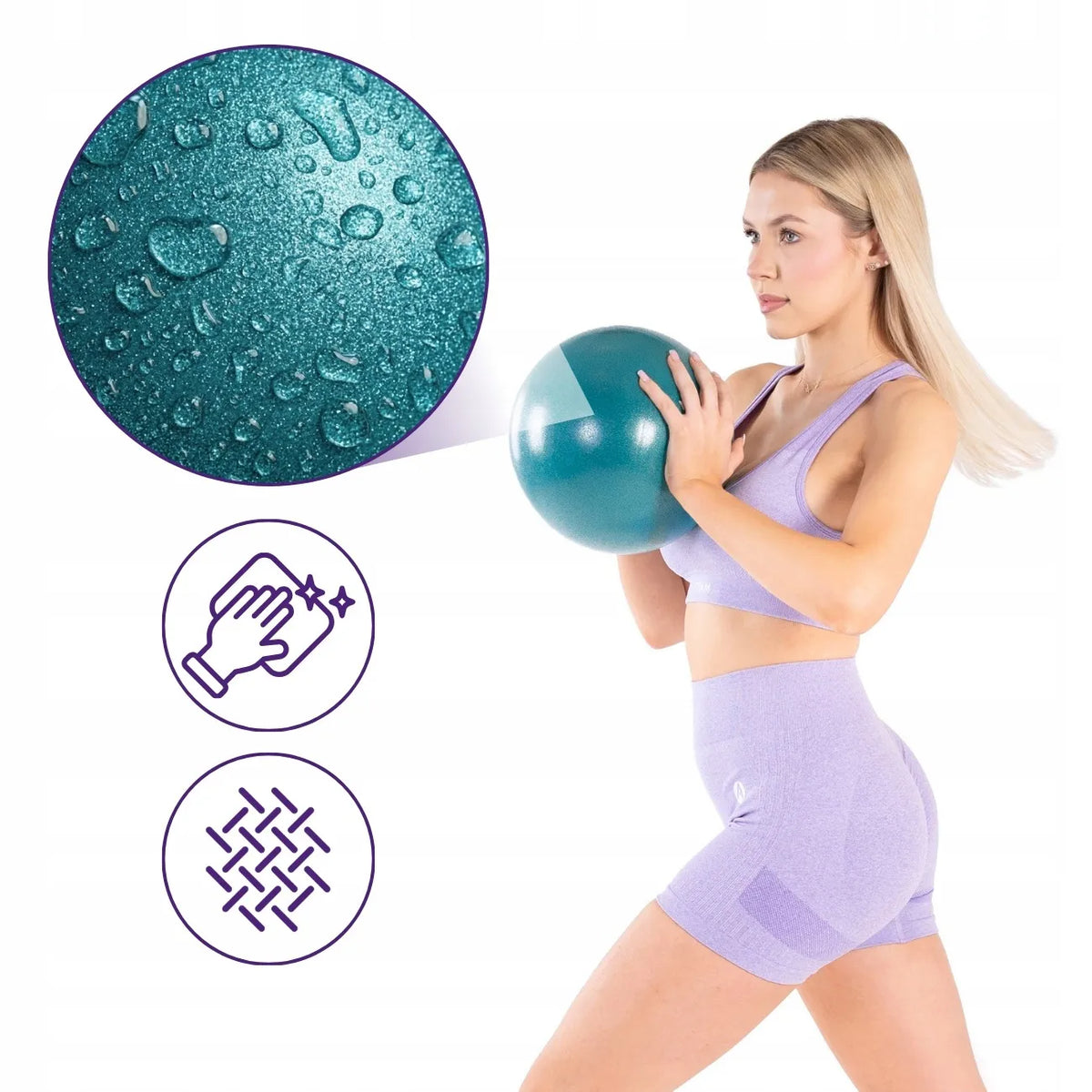 DrFit gimnastikos kamuolys fitnesui, pilatesui ir reabilitacijai, 25 cm, žalias