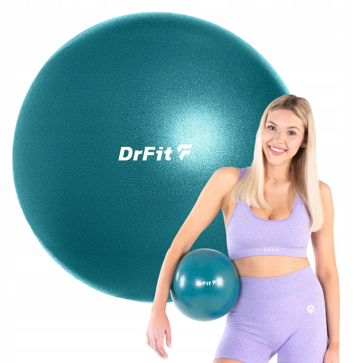 DrFit gimnastikos kamuolys fitnesui, pilatesui ir reabilitacijai, 25 cm, žalias