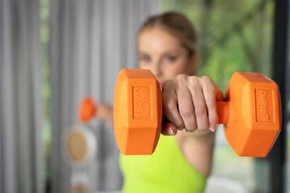 DrFit hanteliai pratimams, šešiakampiai, stabilūs, 2x 1,5 kg