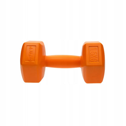 DrFit hanteliai pratimams, šešiakampiai, stabilūs, 2x 1,5 kg