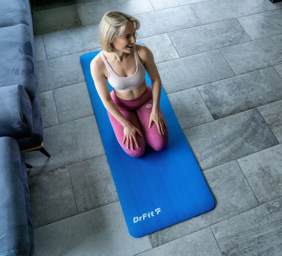 DrFit neslystantis mankštos kilimėlis joga, fitness, pilates + dėklas