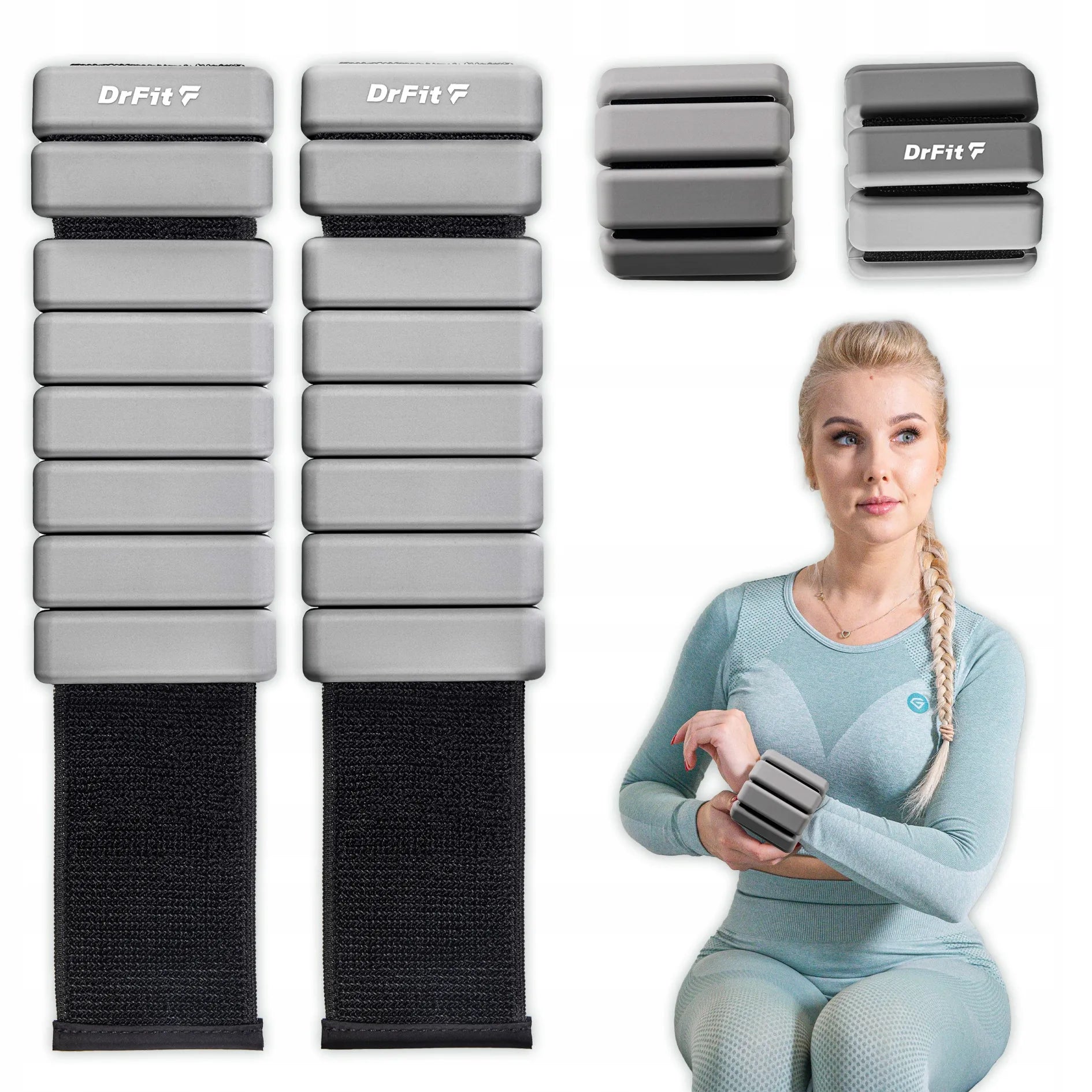 DrFit reguluojami svarmenys kulkšnims ir riešams 2x 0,45 kg