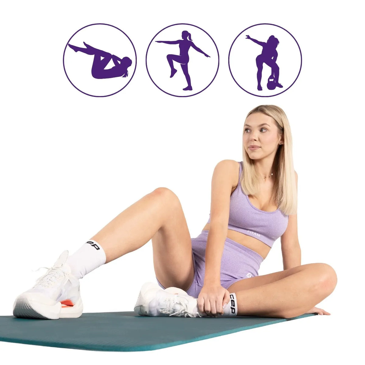 „DrFit“ storas, patogus ir neslystantis žalias mankštos kilimėlis jogai ir fitnesui, 1 cm