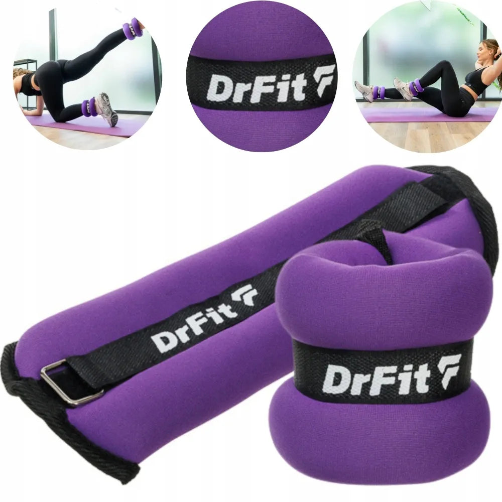DrFit svoriai kulkšnims ir riešams fitnesui treniruotėms 2x 1kg