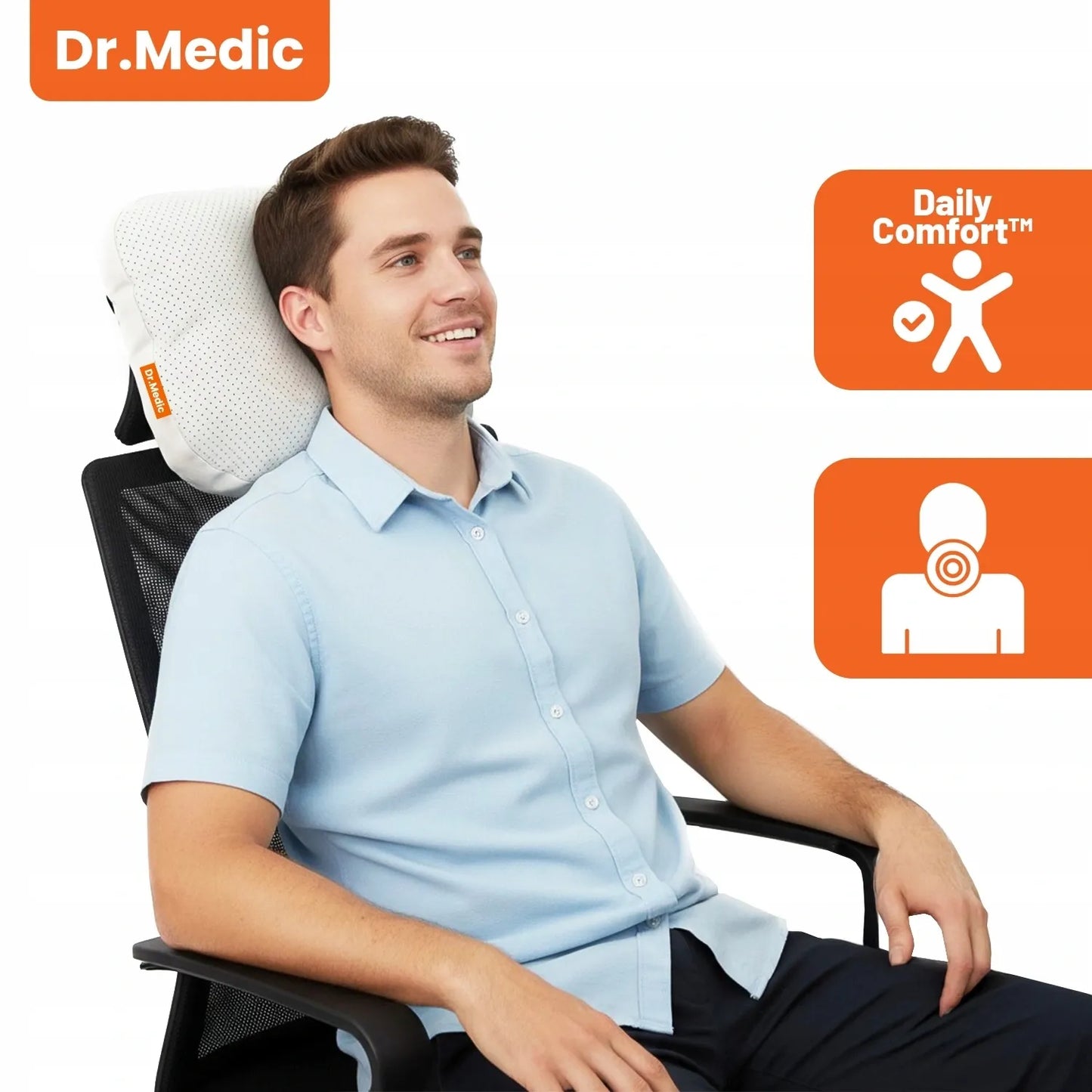 DR.MEDIC automobilių ir biuro pagalvė galvai bei kaklui atramai ant sėdynės