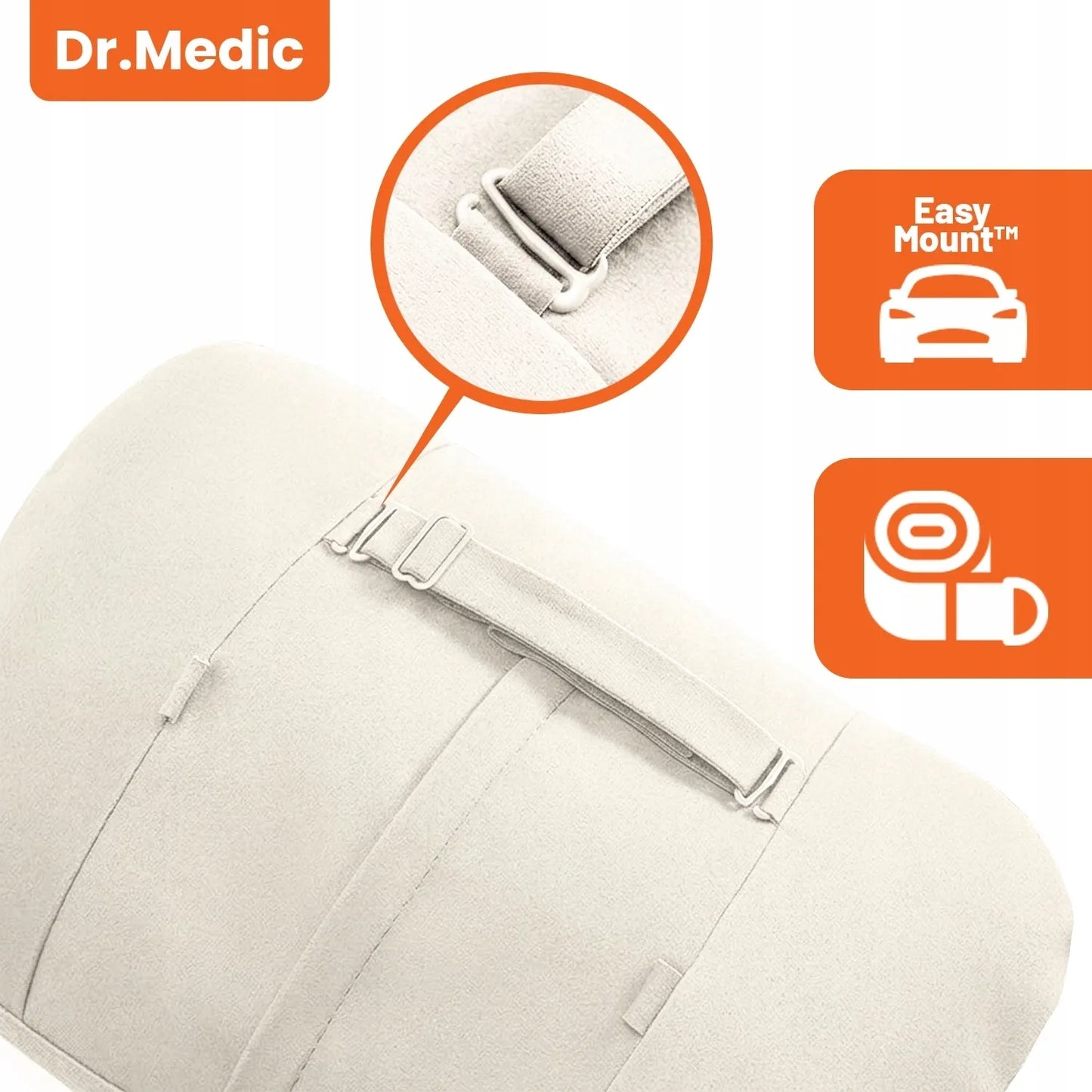 DR.MEDIC automobilių ir biuro pagalvė galvai bei kaklui atramai ant sėdynės