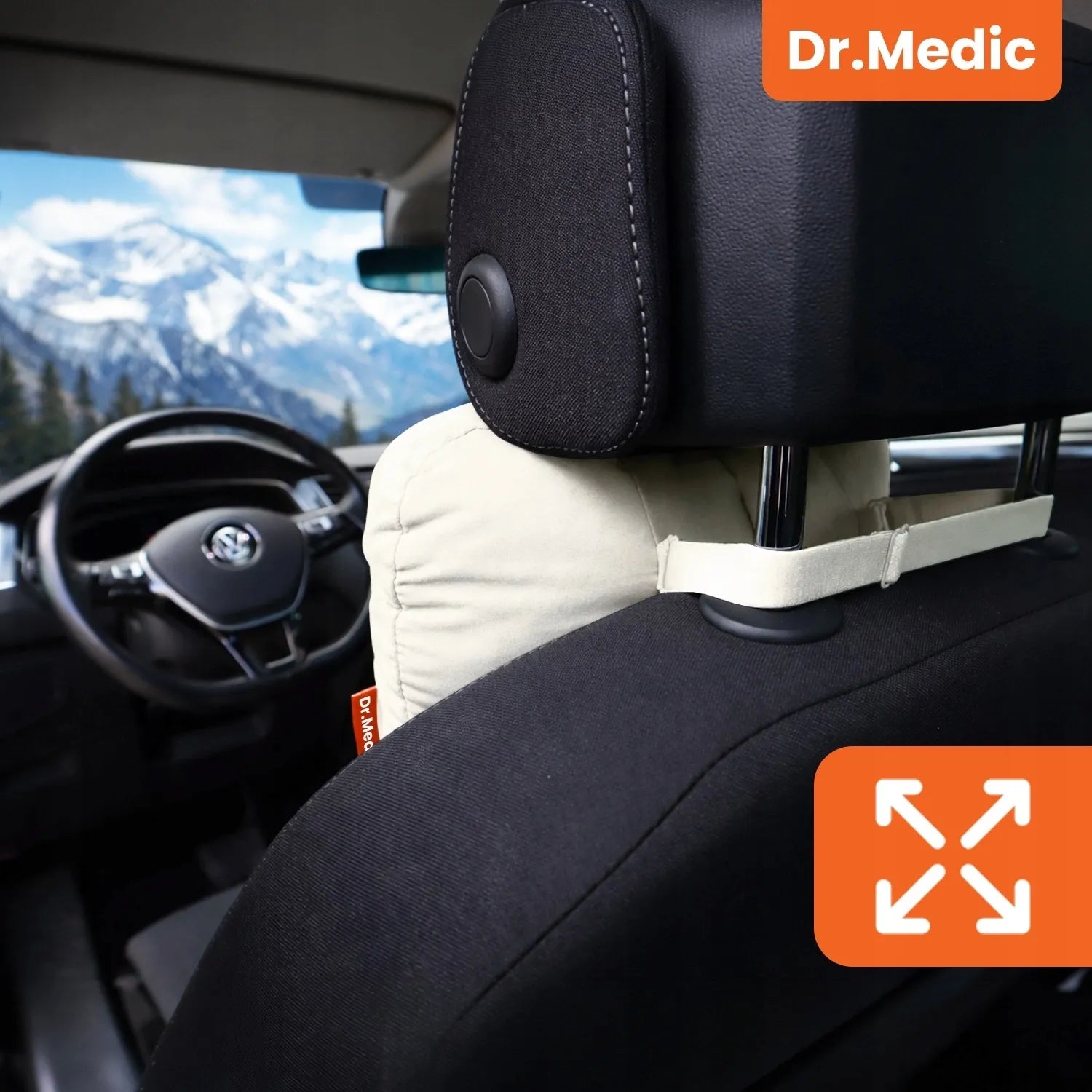 DR.MEDIC automobilių ir biuro pagalvė galvai bei kaklui atramai ant sėdynės