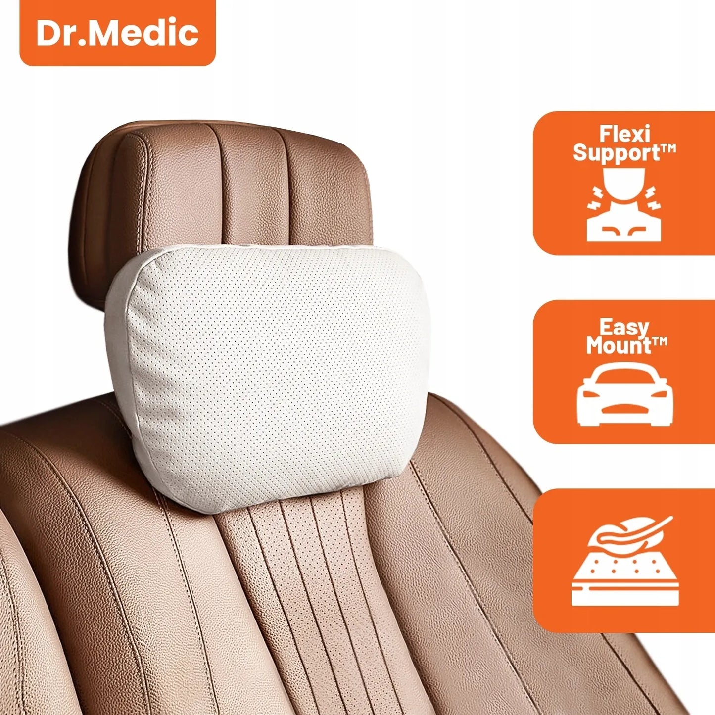 DR.MEDIC automobilių ir biuro pagalvė galvai bei kaklui atramai ant sėdynės
