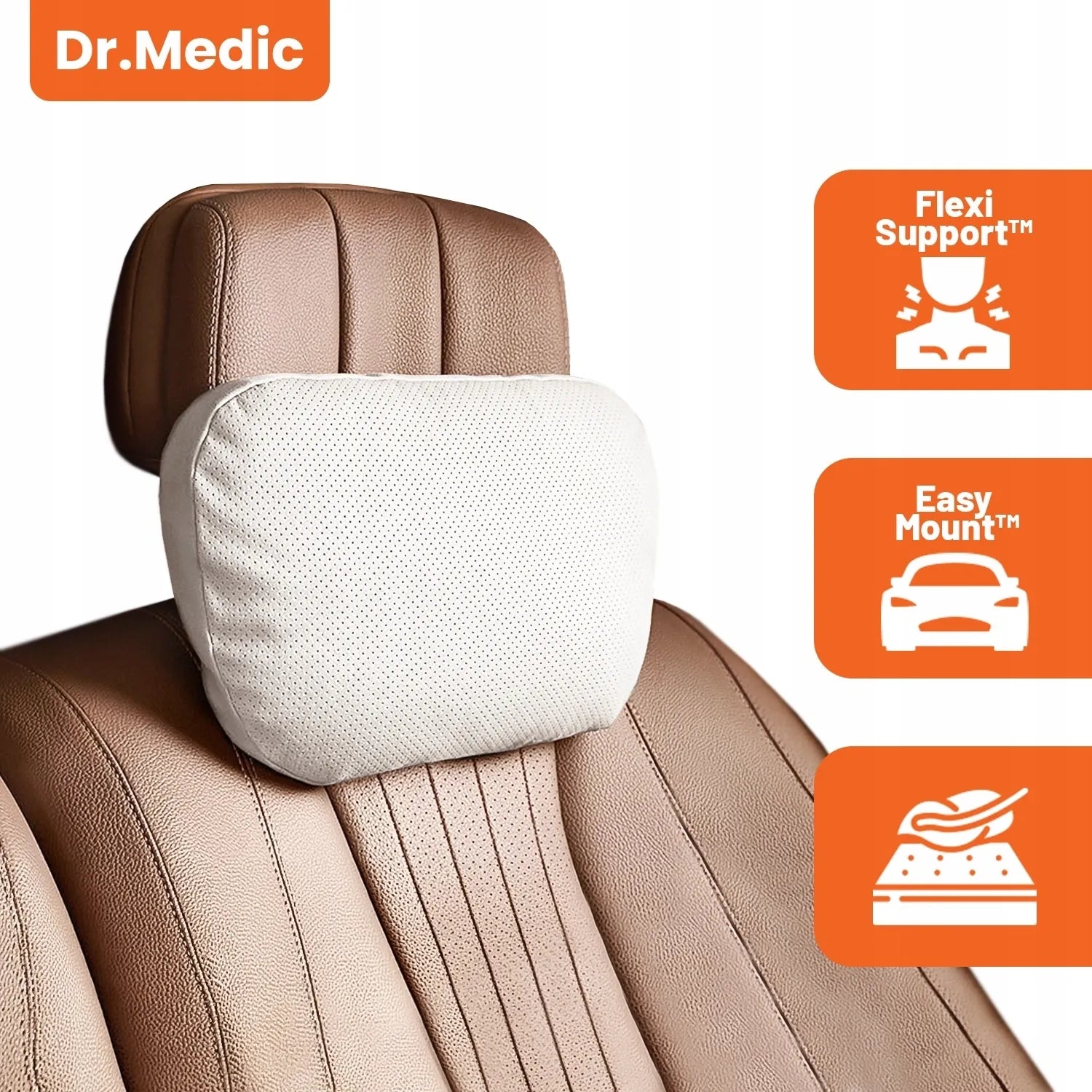 DR.MEDIC automobilių ir biuro pagalvė galvai bei kaklui atramai ant sėdynės