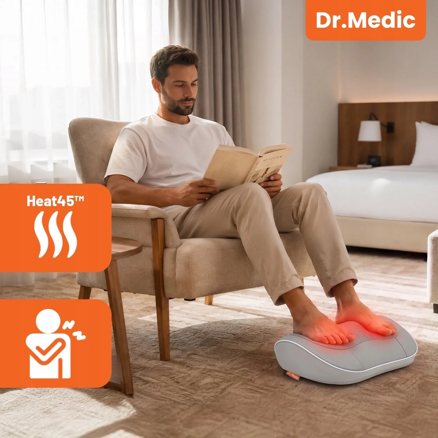 Dr.Medic Shiatsu masažinė pagalvė nugarai, kaklui ir kūnui su šildymo funkcija