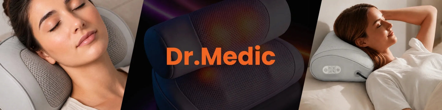 Dr.Medic Shiatsu masažinė pagalvė nugarai, kaklui ir kūnui su šildymo funkcija